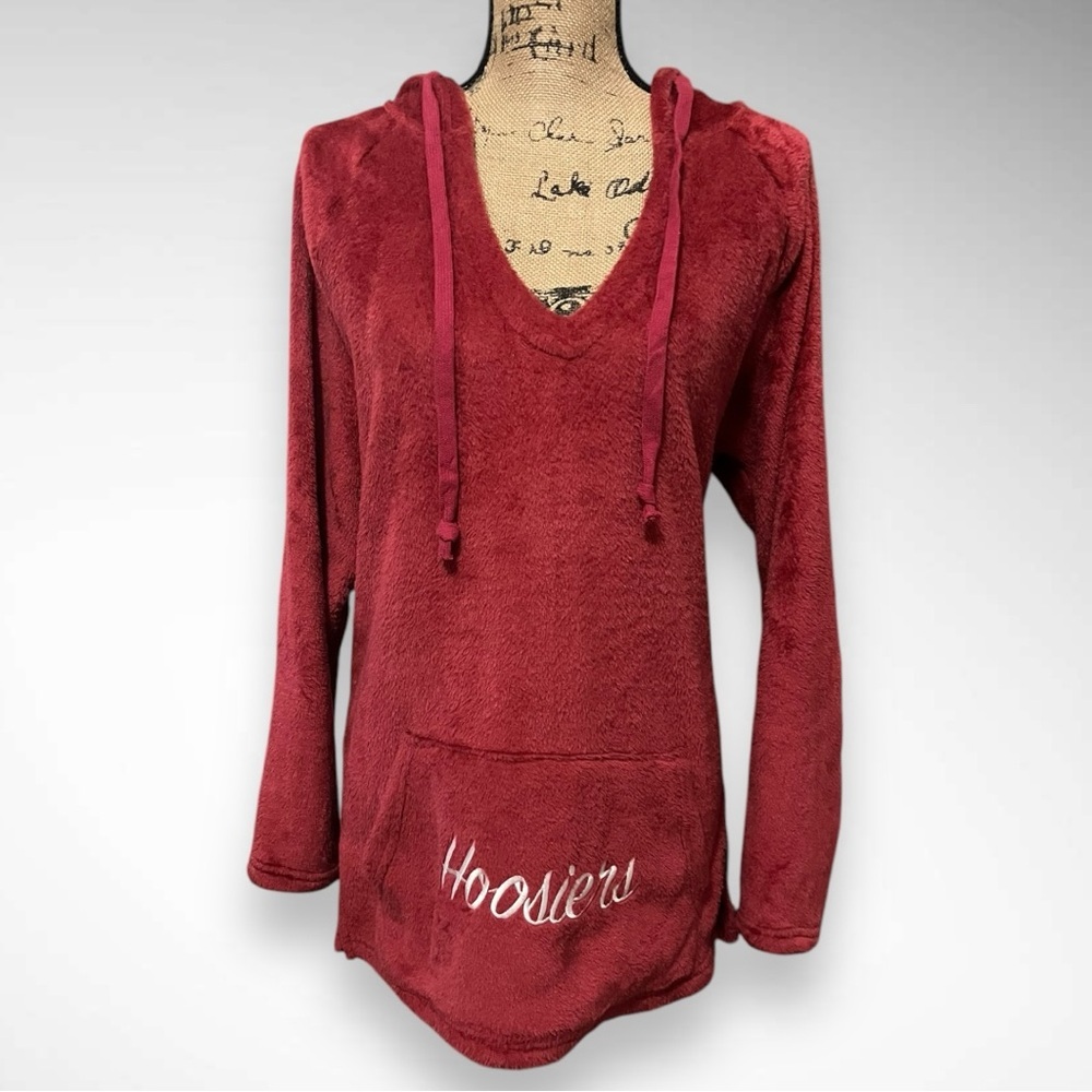 EMERSON STREET CLOTHING‎ CO. Women's Hoosiers Red Plush Hoodie Medium | EUC